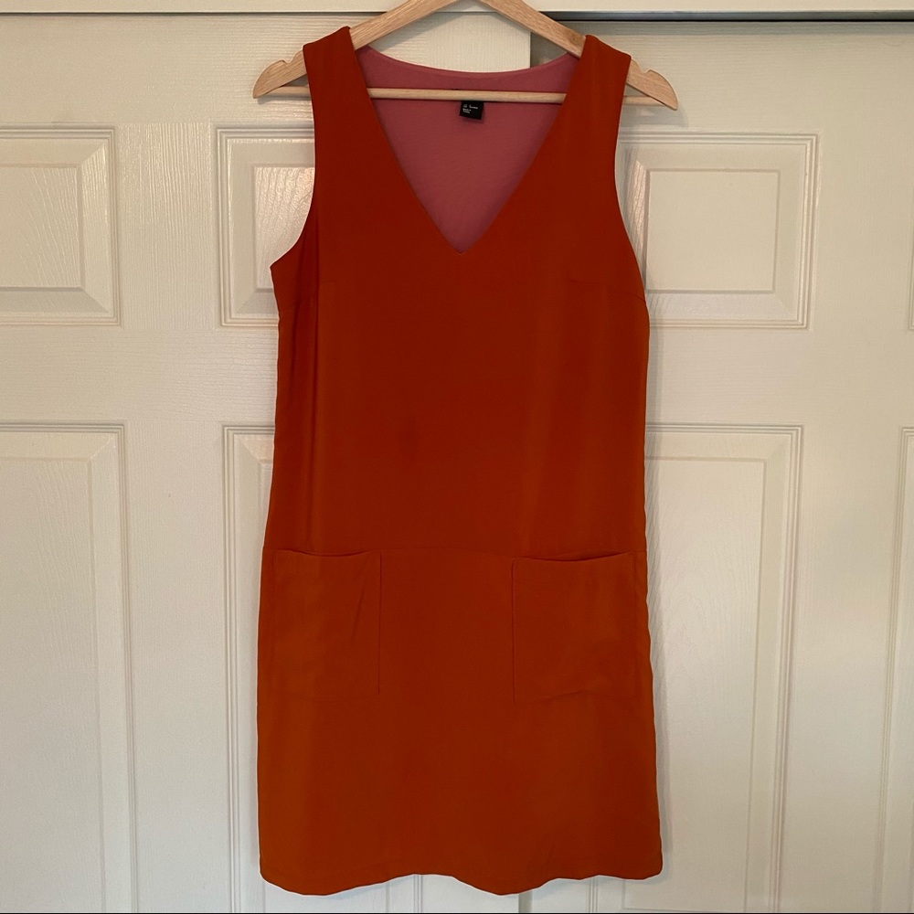 H&M Dress Burnt Orange Shift Dress Sleeveless 6 - Picture 2 of 8
